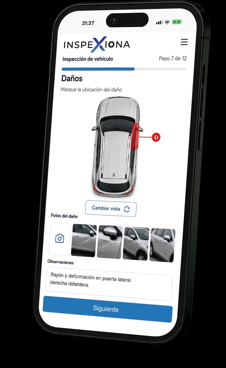 InspeXiona Smartphone App UI